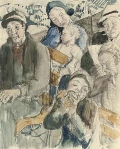 Study For 'the Top Of The Bus' by Harvey Harold