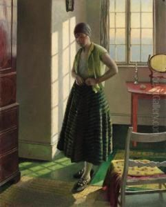 Gertrude In An Interior by Harvey Harold