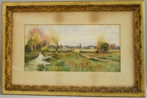 Fence Mending In An Autumn Landscape