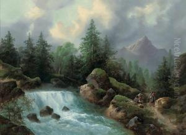 Resting By A Mountain Torrent - view 1