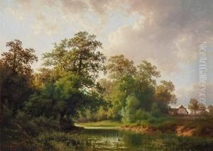 Bachlandschaft Mit Enten