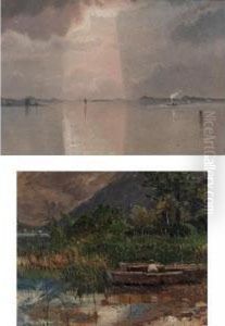 A Break In The Clouds' And 'a Reeded Water Inlet' by William Stanley Haseltine