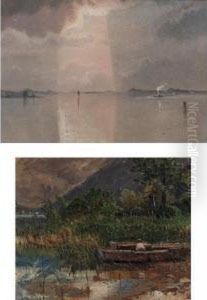 'a Break In The Clouds' And 'a Reeded Water Inlet': A Pair by William Stanley Haseltine