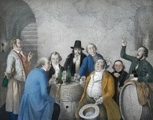 Wine Tasters In A Cellar by Johann Peter Hasenclever