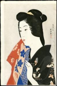 Woman Holding A Towel
