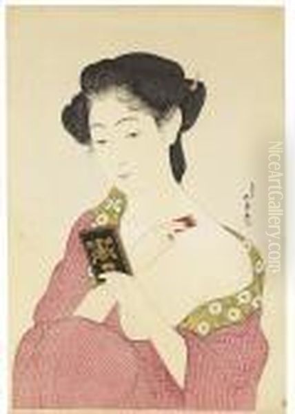 Kesho No Onna (woman Applying Make-up) by Goyo Hashiguchi