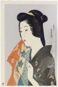 Tenugui Moteru Onna (woman Holding A Towel), 1920.10