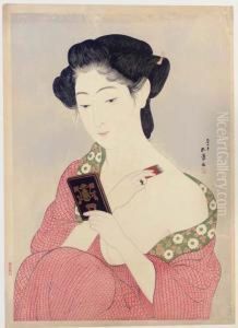 Kesho No Onna (woman Applying Make-up) by Goyo Hashiguchi
