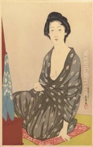 Woman In A Summer Kimono by Goyo Hashiguchi