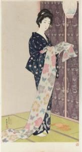 Young Woman In A Summer Kimono by Goyo Hashiguchi