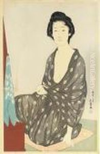 Natsui No Onna (woman In A Summer Kimono) by Goyo Hashiguchi