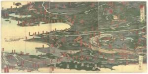 Six-sheet Polyptych, Fuji Ryodo Ichiran No Zu by Sadahide Hashimoto