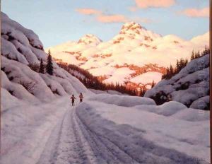 The Late Afternoon Ski Run by Ivan Fedorovich Choultse