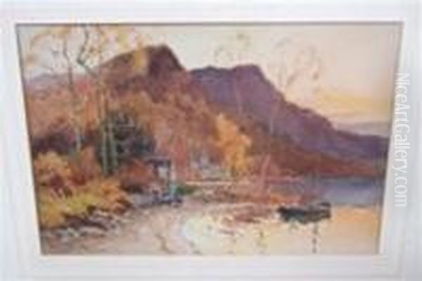 Sunset By The Lake With Figure At Waters Edge Tendingfire - view 1