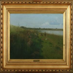 Costal Scenery Withpersons by Otto Haslund