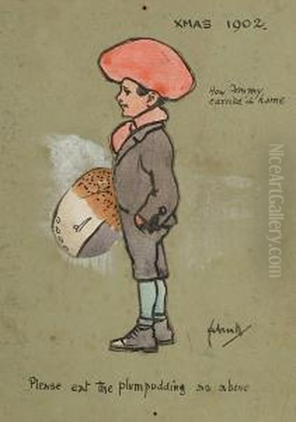 'how Tommy Carried It Home', A Design For A Christman Card - view 1