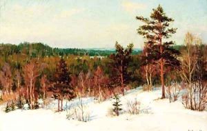 Winter - View over the Forest by Ivan Fedorovich Choultse
