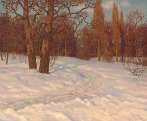 Winter Landscape at Dusk by Ivan Fedorovich Choultse