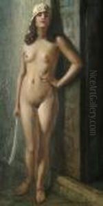 Standing Female Nude by Hans Hassenteufel
