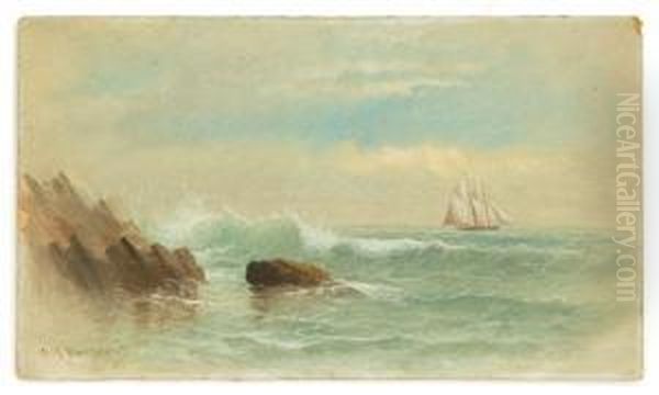 Coastal Scene With Two-masted Schooner - view 1