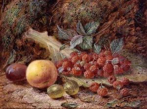 Still Life with Fruit on a Cabbage Leaf, 1916 by Oliver Clare
