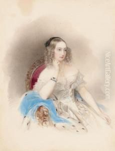 Portrait Of Grand Duchess Elena Pavlovna (1806-1873) by Fritz Thaulow