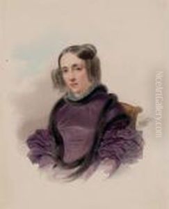 Portrait Of A Woman In A Violet Dress Portrait Of A Woman In A Violet Dress