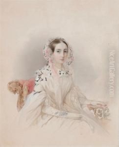 Portrait Of Princess Therese D'oldenburg (1815-1871) by Fritz Thaulow