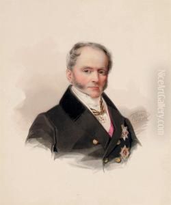 Portrait Of Dmitry Vasilievich Vassilchikov (1778-1859) by Fritz Thaulow