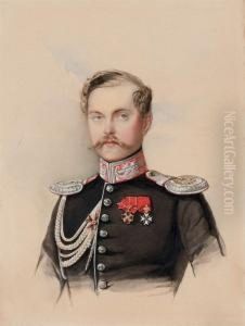 Portrait Of Count Nikolai Vladimirovich Adlerberg (1819-1892) by Fritz Thaulow