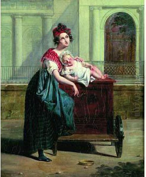 Une Joueuse D'orgue De Barbarie - view 1