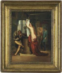 A Nude Model In An Artist's Studio by Antoinette Cecile Hortense Lescot Haudebourt