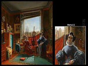 Das Maleratelier In Paris by Antoinette Cecile Hortense Lescot Haudebourt