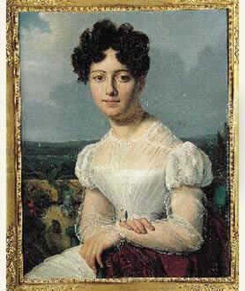 Portrait De Jeune Femme Sur Fond De Paysage - view 1