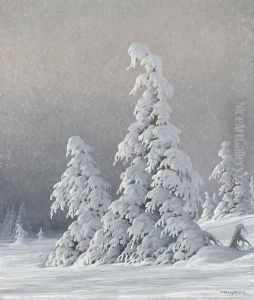 Verschneite Tannen by Karl Hauptmann