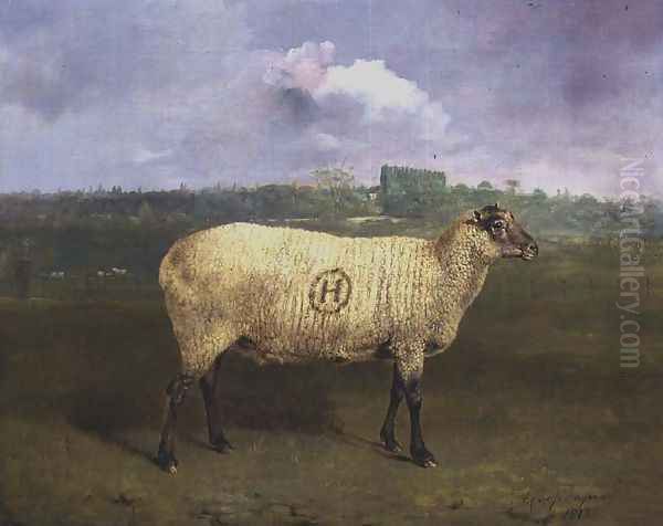A Prize Ewe with monogram H belonging to Mr J.A. Houblon Hallingbury Place Essex 1812 - view 1