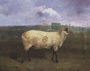 A Prize Ewe with monogram H belonging to Mr J.A. Houblon Hallingbury Place Essex 1812 by Abraham Cooper