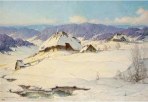 Alpine Winer Landscape by Karl Hauptmann