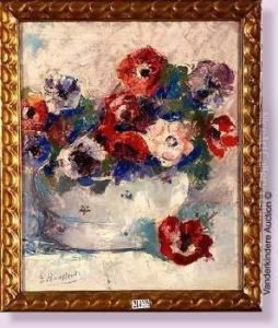 Vase D'anemones by Gaston Haustrate
