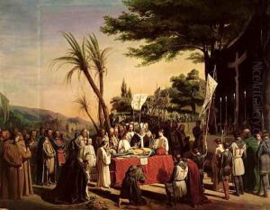 Funeral of Godfrey of Bouillon (c.1060-1100) in Jerusalem, 23rd July 1100, 1838 by Edouard (Francois Berthelemy Michel) Cibot