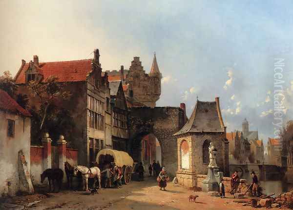 Figures By An Old City Gate - view 1
