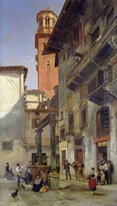 Via Mazzanti, Verona, 1880 by Jacques Carabain