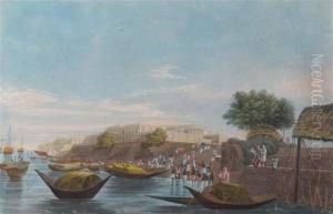 A View Of Chandpal Ghat by Robert Havell, Jr.