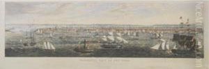 Panoramic View Of New York From The East River (cf Deak 498) by Robert Havell, Jr.
