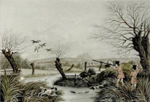 Pair Works Wild Duck Shoot Near Cowley Snipe Shoot Near by Robert Havell, Jr.