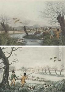 Snype Shooting Near Uxbridge; And Wilde Duck Shooting Near Cowley by Robert Havell, Jr.