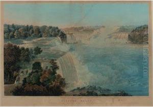 Niagara Falls, Painted From The Chinese Pagoda, Point View Gardens... (deak 532) by Robert Havell, Jr.