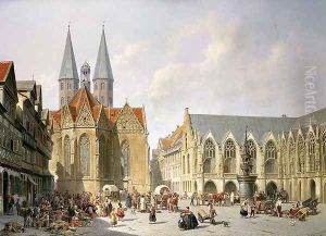 The Old Town Market Square, Brunswick, 1890 by Jacques Carabain