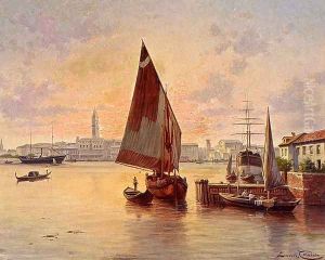 'Un Soleil Couchant A Venise' by Jacques Carabain