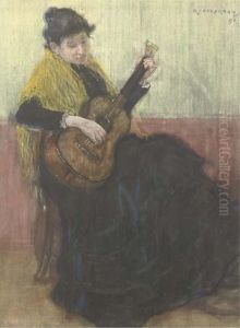 Playing The Guitar by Hendrik Johannes Haverman